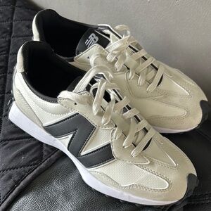 New Balance Off-White and Black Athletic Shoes